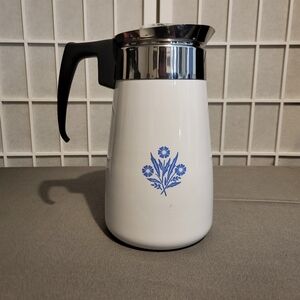 Vintage Bluecornflower Corning Ware 9 cup coffee perculator